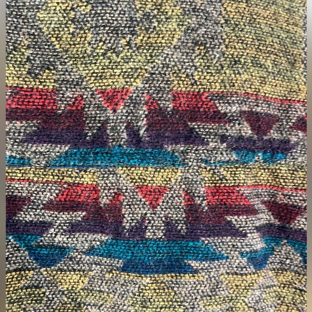 Aztec Jacquard Pattern Cropped Pendleton Style Sa… - image 5